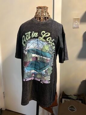 Graphic Black 'Get in Loser' Crew Neck Tee EPCOT the lands theme